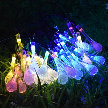 

20 LED Water Drop Solar Powered String Lights LED Fairy Light for Wedding Christmas Party Festival Outdoor Indoor Decoration