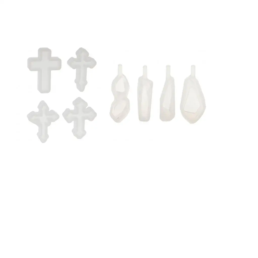 8pcs Assorted Shapes Gemstone Silicone Earring Necklace Pendant Mold for Epoxy Resin Casting Jewelry Making Charm DIY Craft Mold