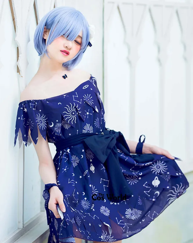 Шифоновое платье тройка Re Zero Kara Hajimeru Isekai Seikatsu Ram u RAM Remu REM Униформа аниме костюмы