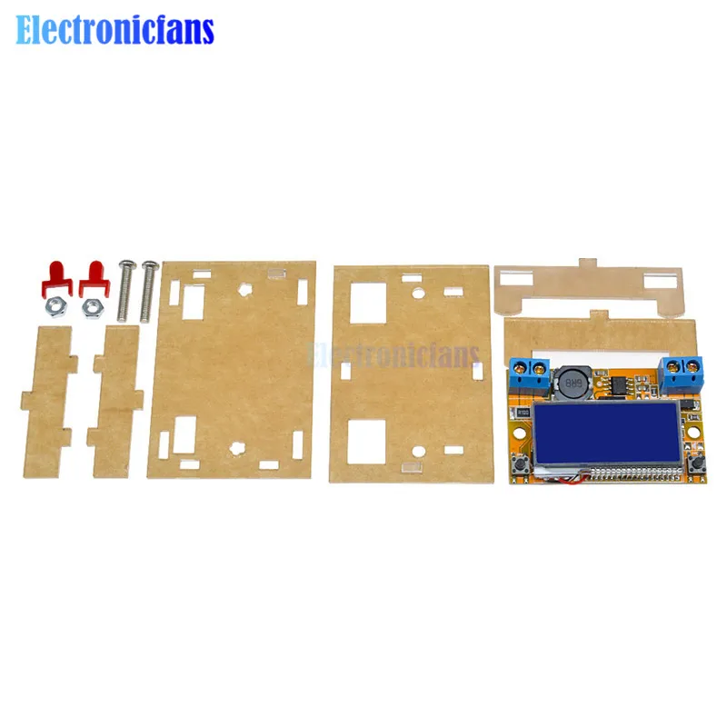 

DC-DC Adjustable Step-down Power Supply Module Voltage Current LCD Liquid Crystal Display 5-23V To 0-16.5V 3A With Acrylic Case