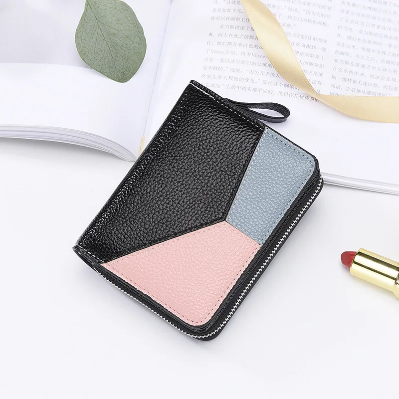 

CHALLEN Short Clutch Wallet For Women Female Leather Purse Card Holders Coin Phone Pocket Patchwork Wallets Bolsas
