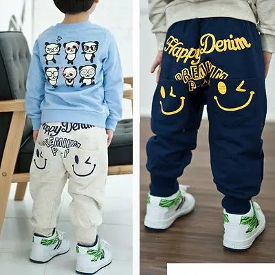 

Kids Boys Girl Unique Smiling Clothes Harem Pants Trousers Cartoon Kids Sz2-7Y