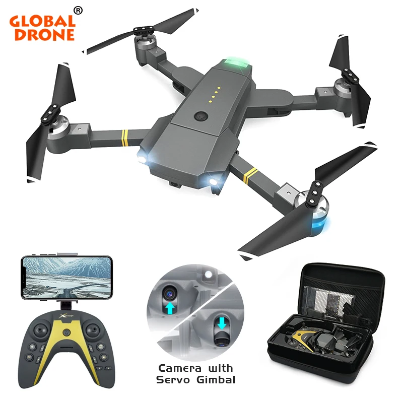 

Global Drone GW-X1 Drones with Camera HD Adjustable Servo Gimbal 20 Mins Long Fly Time RC FPV Dron Quadrocopter VS E511 SG900