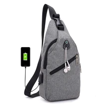 Многофункциональный USB Зарядное устройство Для мужчин Грудь Crossbody Anti-theft короткой поездки водоотталкивающая ноги талии Сумка wo Для мужчин плечевой ремень сумка