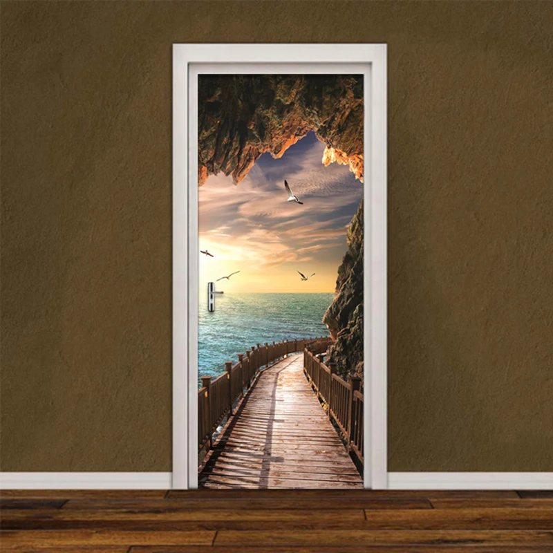 

DIY Renovation Mural Waterproof Wallpaper 3d Sea Landscape Picture Canvas Print Decor Door Sticker Self Adhesive Art Home Design
