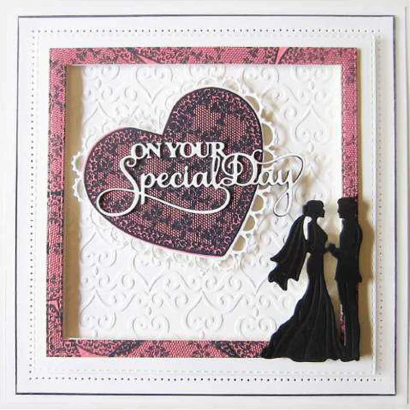 

Wedding Bride Groom Pavilion Anniversary Making Scrapbook Card Metal Cutting Dies Stencil Frame Embossing Template DIY Craft
