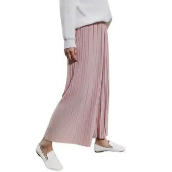 

2017 Fashion Women Trousers Chiffon Pants Loose Casual Style High Waist Pants Solid Color Wide Leg Pants