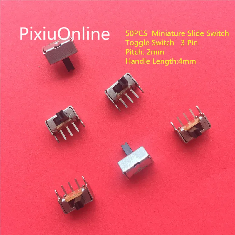 Mini Interruptor Deslizante Spdt 20mm Pitch 2 Posición 3pin