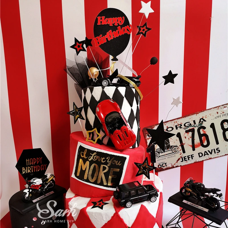 

Ins Sports Car Locomotive Decorations Children's Day Happy Birthday Party Anniversary Supplies for Boyfriend Husband Cool Gifts