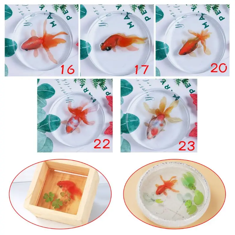 5 листов золотой рыбки 3D форма фотополимерные наклейки пропуск пейзаж декоративные DIY ремесла Материал бижутерия для декорирования