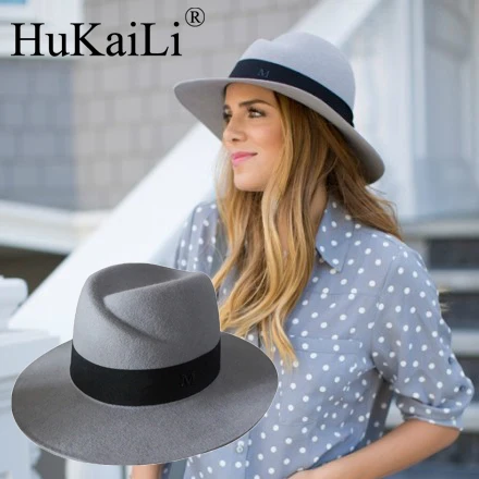 

Fashion tyranids wide-brimmed m fedoras wool fedoras wide brim Light gray fedoras hat