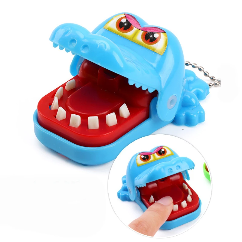 

1PC Mini Bite Hand Shark Bite Finger Crocodile Funny Children Toy Key Buckle Bag Pendants Tricky Toys Students Party Games Gifts