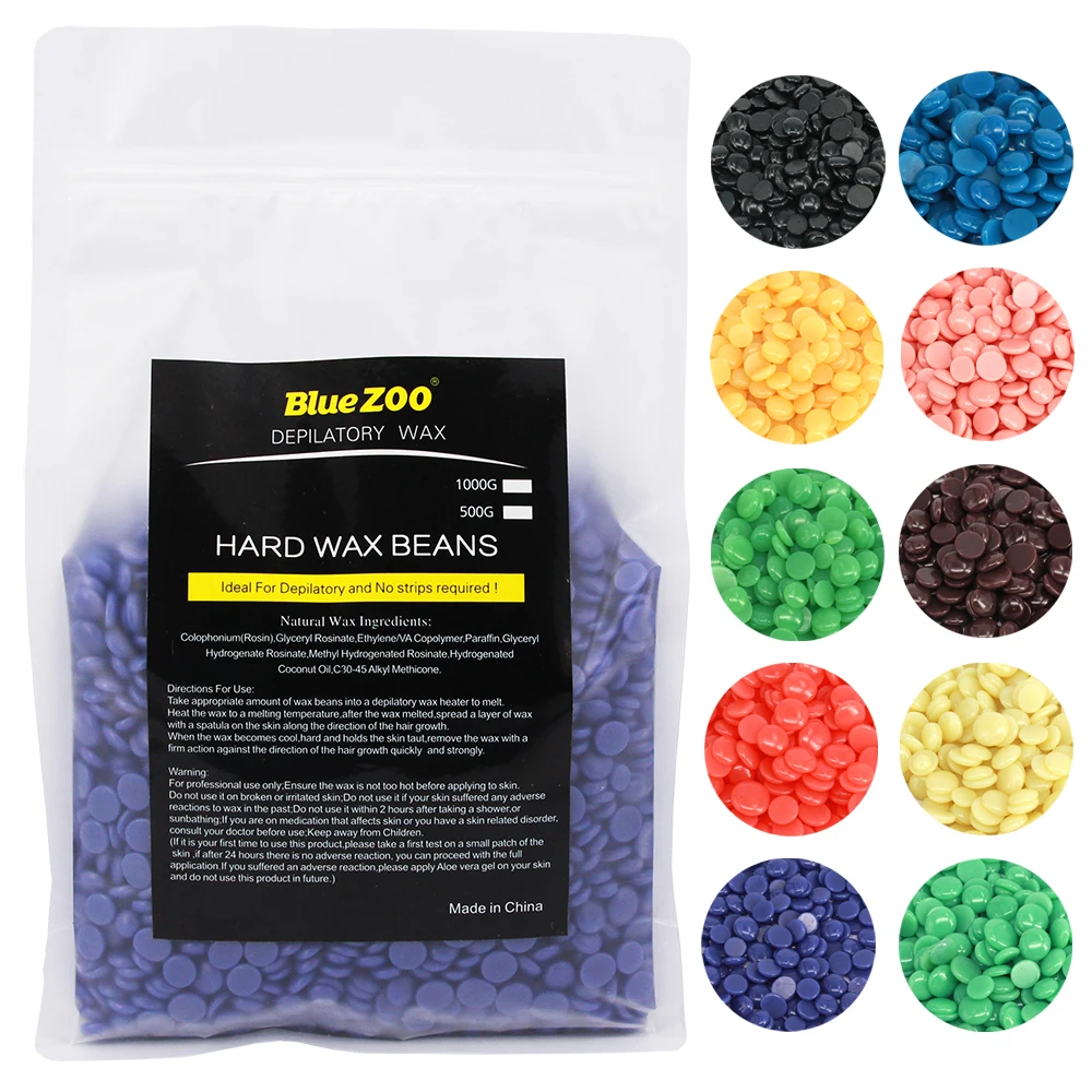 

Blue Zoo Black Brazilian Hot Film Hard Wax Beans For Male Female Body Hair Epilator Remover No Strip Hard Wax Beans 1000g BZ005