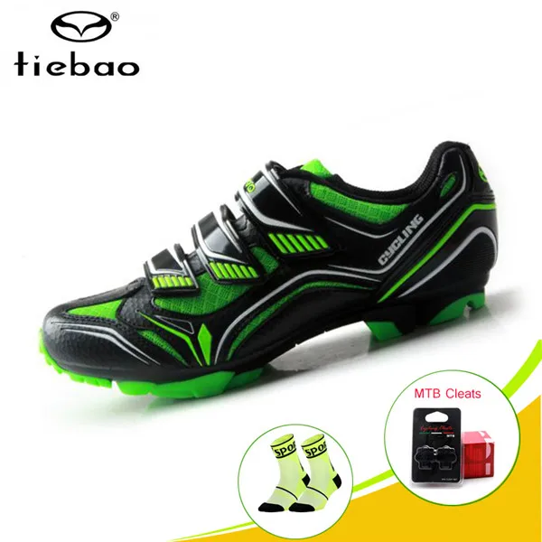 Cleats with 1522 G Tiebao MTB велосипедная обувь sapatilha ciclismo обувь для горного велосипеда кроссовки самоблокирующиеся MTB дышащие мужские SPD педали велосипедная обувь - Цвет: Cleats with 1522 G