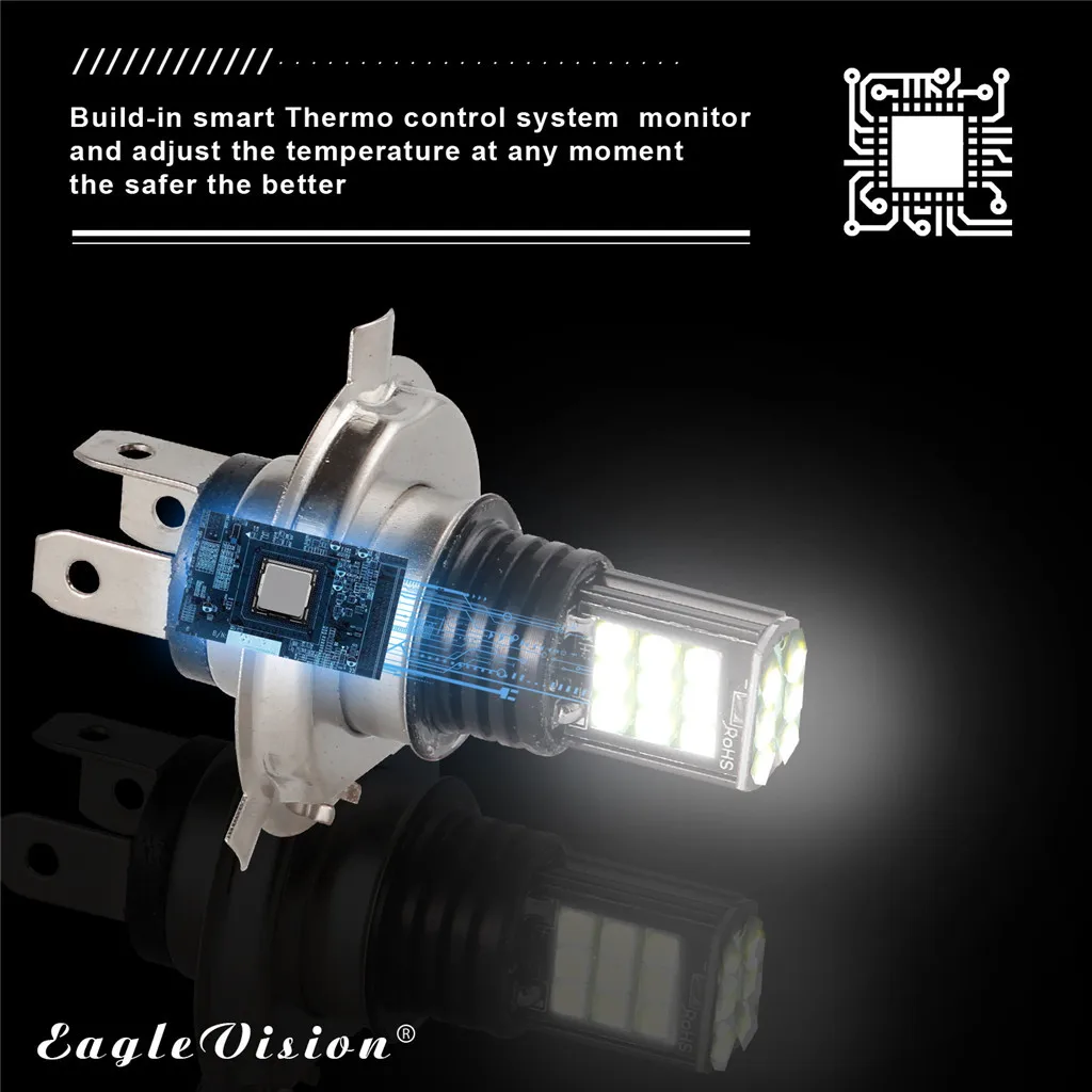 2 шт. H4 9003 3030 24 SMD светодиодный RGB Автомобильная фара противотуманная лампа 24 Вт 6000 К ИК-излучение ударопрочный и антикоррозийный Авто 8Z