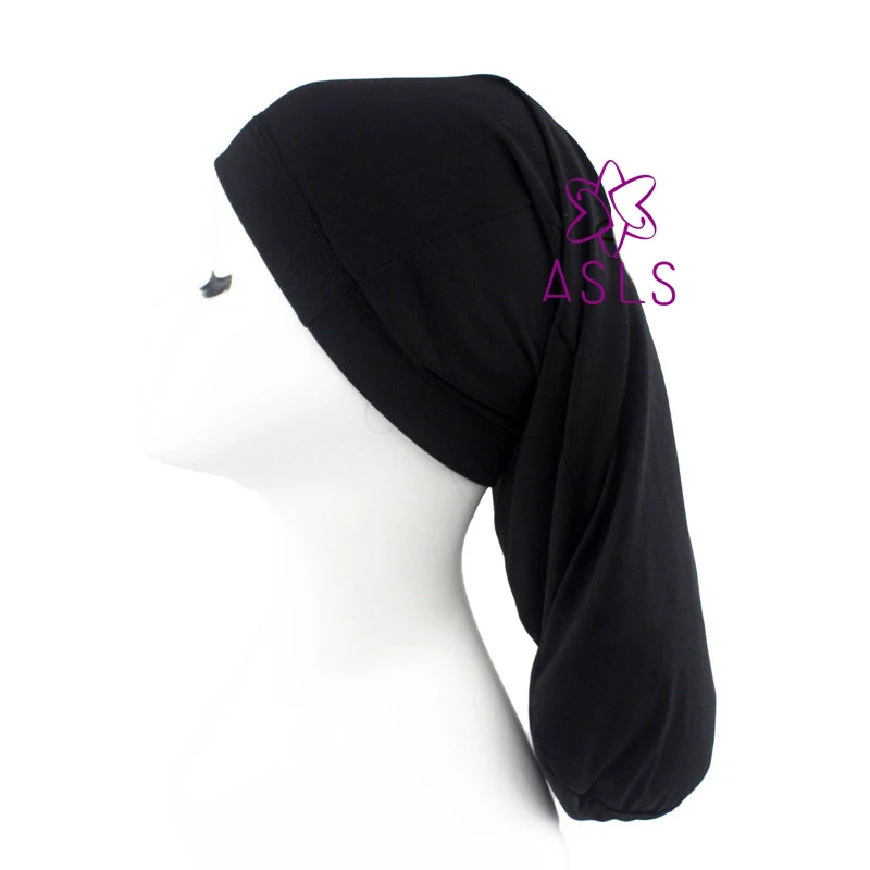 

Hot sale Unisex Open Back Spandex Strong Elasticity Dreadlocks Cap Beanie Hat Men Women Slouch Hat Long Cylinder Sleep Cap
