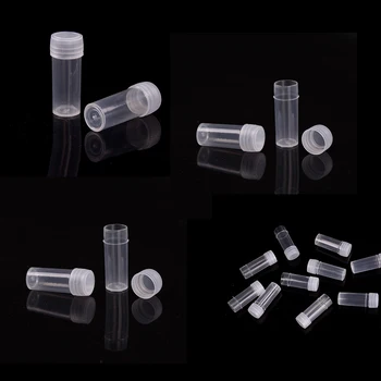 

10pcs/pack 5ml Plastic Test Tubes Vials Sample Container Powder Craft Screw Cap Bottles for Office School Chemistry Supplies