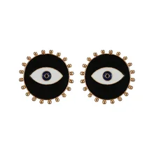 Дизайн, винтажный зловещий глаз, серьги-гвоздики для женщин, богемные персональные эмалированные большие серьги, вечерние ювелирные изделия для девушек