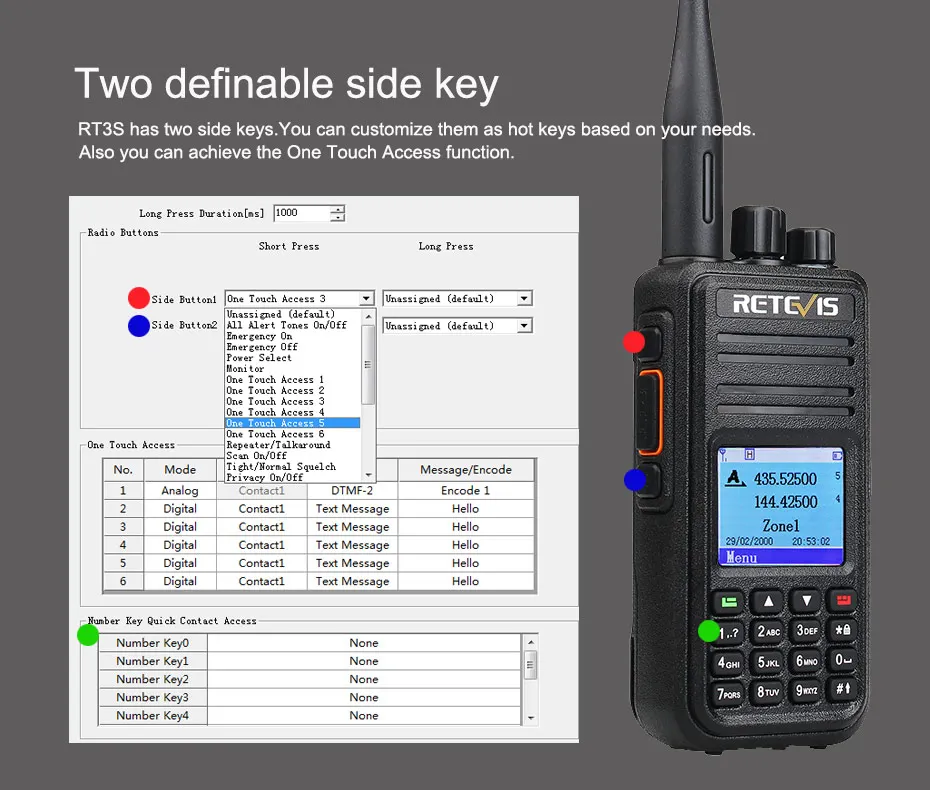 2 шт. Retevis RT3S двухдиапазонный DMR радио цифровая рация(gps) VHF UHF DCDM TDMA Ham радио Hf трансивер