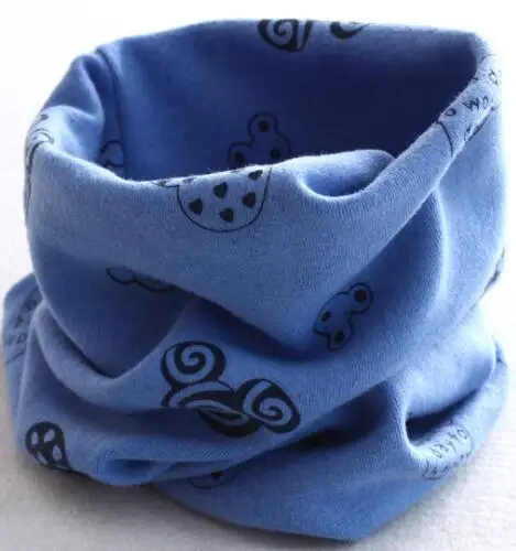 Коллекция года, весенне-осенний хлопковый шарф для девочек детский шейный платок с рисунком совы для девочек, детское кольцо с круглым вырезом, волшебный шарф для мальчиков, детская одежда - Цвет: blue mouse