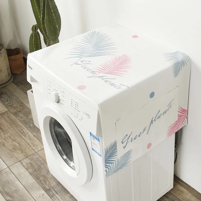 

Dual-purpose Washing Machine Dustproof Covers Flamingo Linen Printing Household Refrigerator Waterproof Protective Case