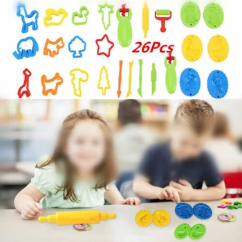 

Dough Tool Play Set Modelling Doh Clay Craft Rolling Pins Cookie Cutters 26 Pc