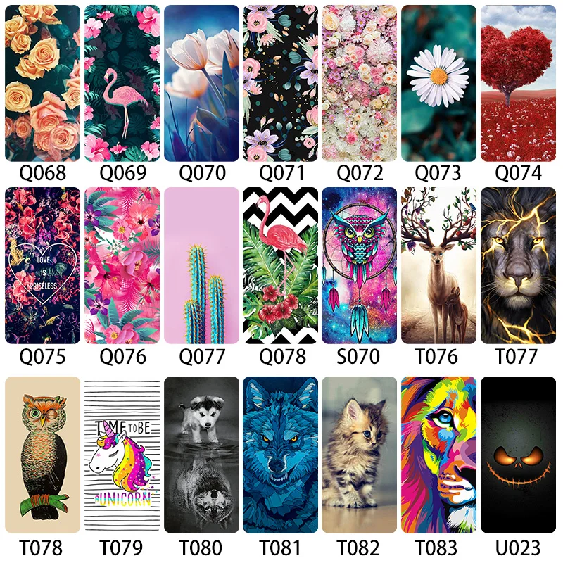 Bolomboy رسمت حالة ل Wiko الرؤية 2 برو حالة سيليكون لينة TPU حالات ل Wiko View2 برو غطاء الزهور البرية لطيف الحيوان أكياس