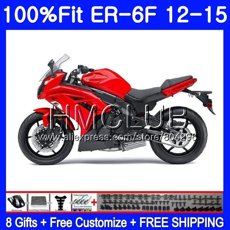 

Glossy red Injection For KAWASAKI NINJA 650R ER-6F ER6F 12 13 14 15 52HM.7 Ninja650R ER6 F ER 6F 2012 2013 2014 2015 Fairing