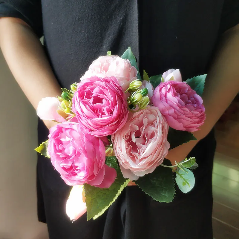 artificial flowers silk peonies bouquet  wedding decoration 