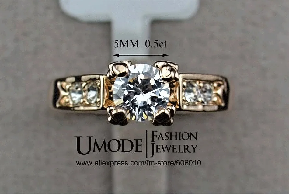 UMODE CZ обручальные кольца для женщин цвета розового золота обручальное кольцо ювелирные изделия Bijoux Bague Femme Anillos подарок AJR0006