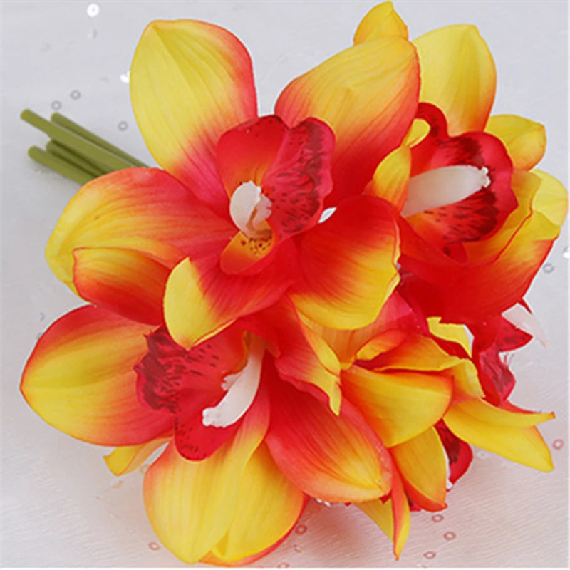 الحقيقي اللمس cymbidium 6 رؤساء قصيرة اطلاق النار الجدول الديكور زهرة DIY الزفاف العروس اليد الزهور ديكور المنزل الاصطناعي السحلية الحقيقي اللمس cymbidium 6 رؤساء قصيرة اطلاق النار الجدول الديكور زهرة DIY الزفاف العروس اليد الزهور ديكور المنزل الاصطناعي السحلية