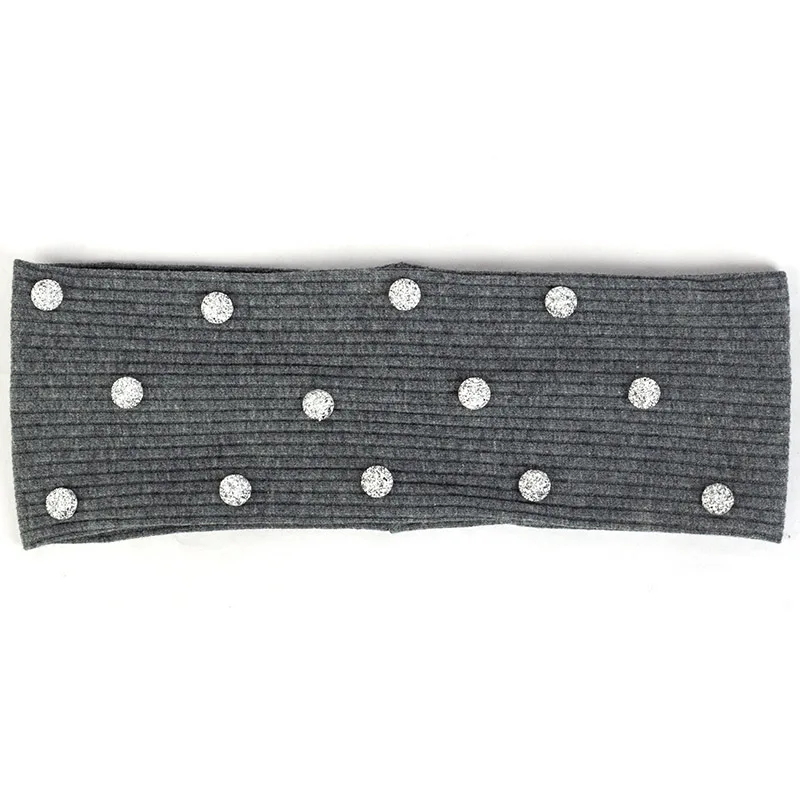 Dark Gray Silver Модные женские хлопковые плоские повязки для волос женские полосатые тюрбан женские ребристые эластичные повязки головной убор ручной работы аксессуары для йоги DZ766 - Цвет: Dark Gray Silver