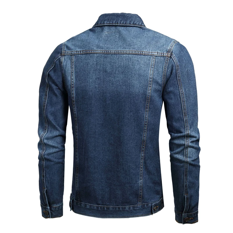 Vintage Designer Fashion Men Jacket Dark Blue Simple Denim Jacket Men Casual Coat Streetwear Large Size M-5XL Classical Jackets Vintage Designer Fashion Men Jacket Dark Blue Simple Denim Jacket Men Casual Coat Streetwear Large Size M-5XL Classical Jackets