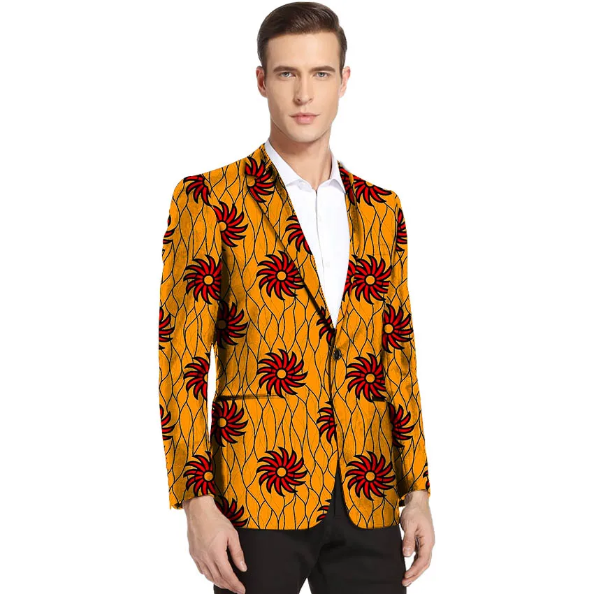 African clothes men's print blazers Ankara patterns slim fit suit jacket male blazers casual men outer coat Plus Size African clothes men's print blazers Ankara patterns slim fit suit jacket male blazers casual men outer coat Plus Size