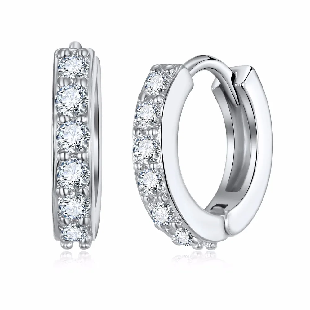 

New Super Shiny S925 Silver Earrings Fashion Jewelry For Women Stainless Steel Zircon Crystal Stud Earrings Wholesale