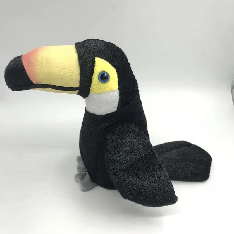 Плюшевая электрическая игрушка ворона копия повторный звук электронная черная птица с желтой губой радужные Красочные Крылья попугай для детей