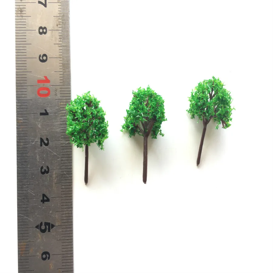 

100pcs/lot architecture N Z 1:1000 scale model miniature green trees in 3.5cm for ho train layout