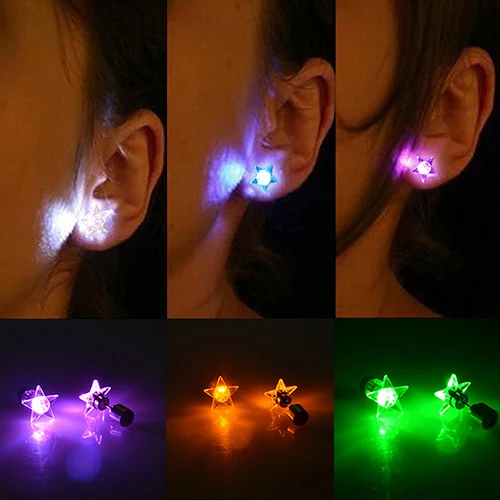 

Bluelans LED Light Star Earrings Studs for Dance Party Christmas Halloween Festival Gift
