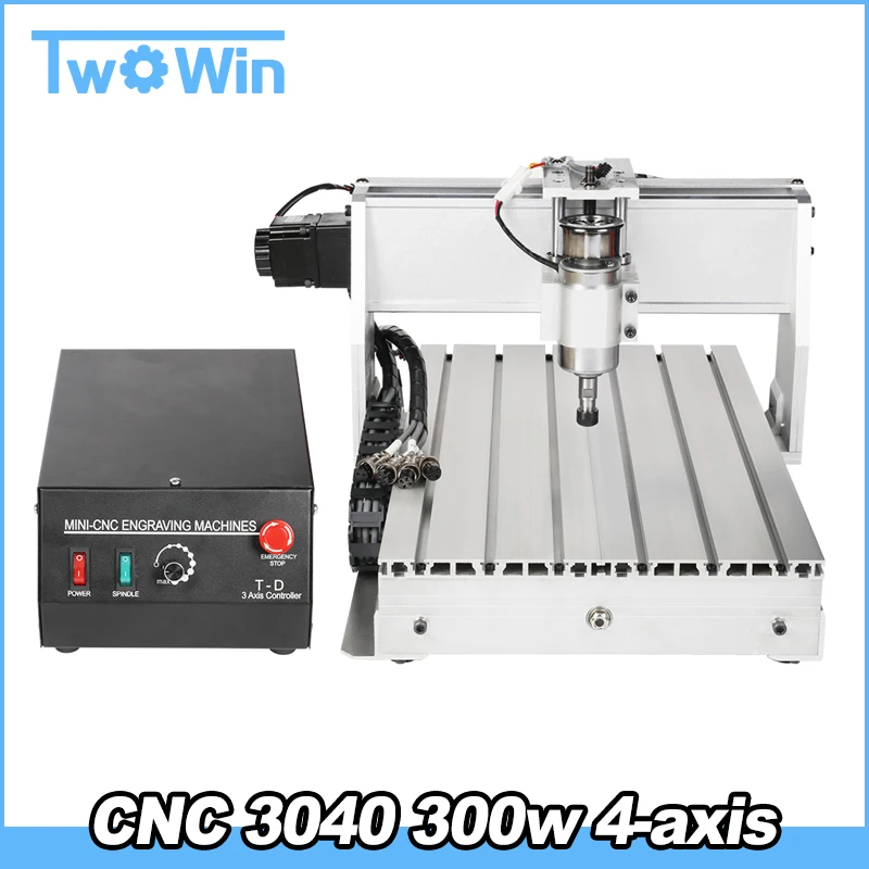 

CNC 3040 T-D 4-axis CNC Router Engraver Threads Screw Cutting Milling Drilling Engraving Machine Mimi CNC 3040 300W