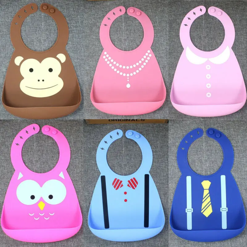 

Newborn Baby Boy Girl Kids Cartoon Bibs Waterproof Saliva Feeding Apron Babadore