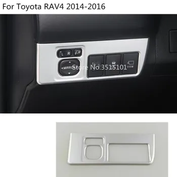 

Car decoration ABS matte auto back rear view Rearview Side Door Mirror switch Cover trim moulding For Toyota RAV4 2014 2015 2016