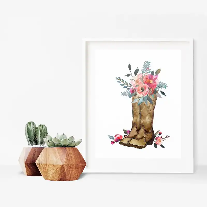 cowgirl boots painting