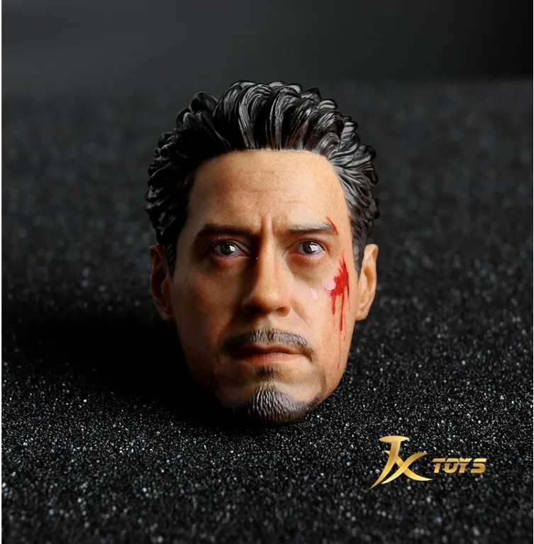 JXTOYS масштаб 1/6 Тони Старк 5.0A ожерелье Голова Лепка для горячих игрушек