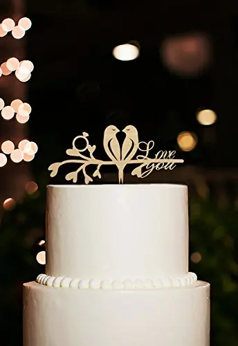 Деревенский торт Topper для свадьбы Любовь Птицы Торт Love You Деревянный Topper|cake table|cake