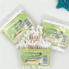 100 шт деревянная бамбуковая хлопковая головка тампона для макияжа одноразовые Чистые Палочки с бутоном наконечником домашние медицинские б/у ватные тампоны