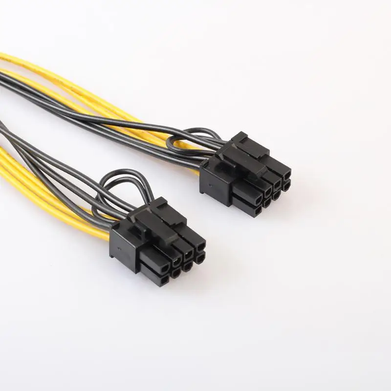 2pcs GPU PCIe 8Pin to Graphics Video Card Double PCI-E PCIe 8Pin(6Pin+2Pin) Power Supply 18AWG Wire Splitter Cable for mining