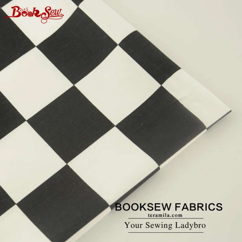 Booksew хлопок саржа Ткань Черный квадрат Шаблоны Геометрия мягкая ткань лоскутное Tecido для ребенка beding Куклы Лоскутные Craft