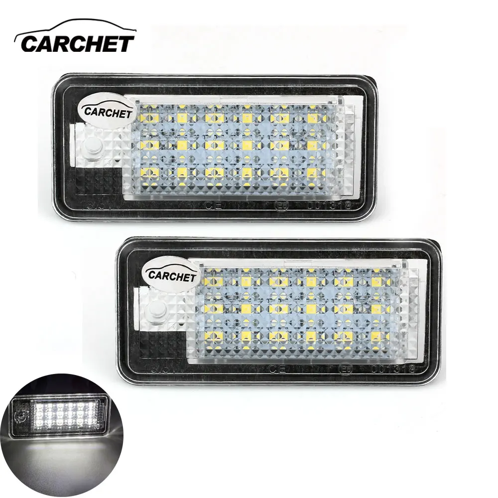 

CARCHET Vehicle Car 2X White 18 SMD LED License Plate Lights Lamps Bulbs for Audi A3 04-09/A4/8E/RS4 01-05 /A6 05-09/Q7 07-09