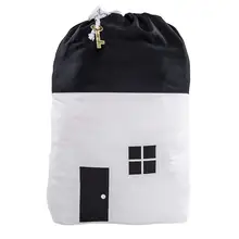 Cotton Canvas House Storage Bags Quick Pouch Organizer Drawstring Bag Tidy The Room for Children’s Toys Home Stuff One-Shoulde