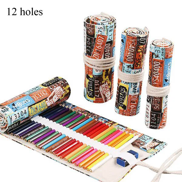 12 holes number Рулон карандаша чехол Piornik School Lapiceras Estuche Escolares Kawaii инструменты для рисования Lapiceras Astuccio Kawaii Estojo Escola - Цвет: 12 holes number